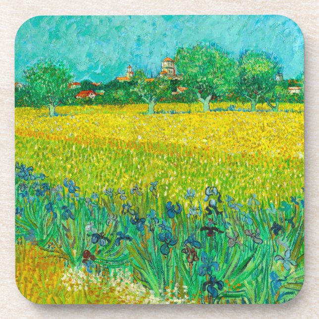 Van Gogh Field with Irises Near Arles Coaster (Front)