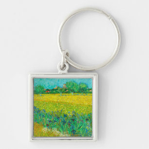 Van Gogh Field with Irises Near Arles Key Ring