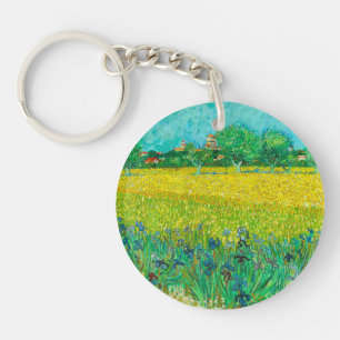 Van Gogh Field with Irises Near Arles Key Ring