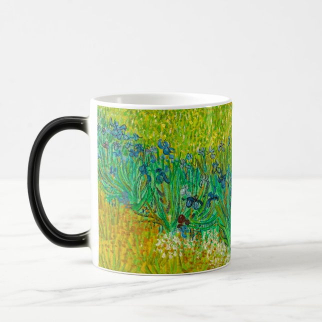 Van Gogh Field with Irises Near Arles Magic Mug (Left)