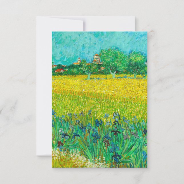 Van Gogh Field with Irises Near Arles RSVP Card (Front)