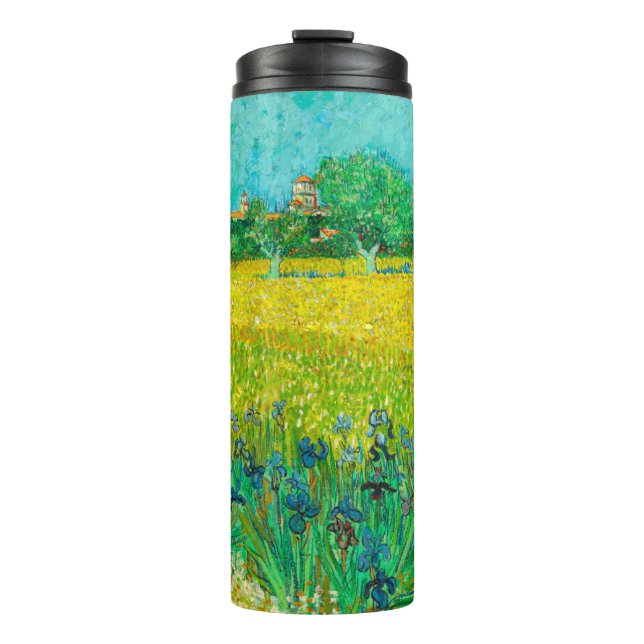 Van Gogh Field with Irises Near Arles Thermal Tumbler (Front)