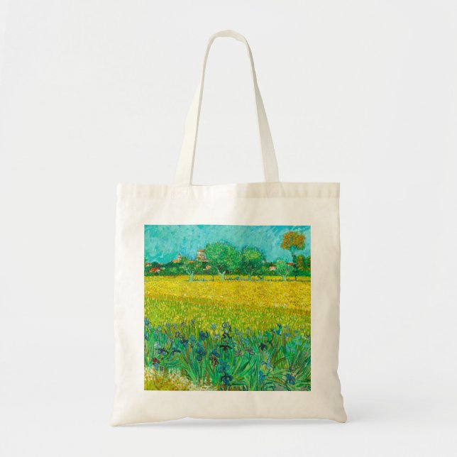 Van Gogh Field with Irises Near Arles Tote Bag (Front)