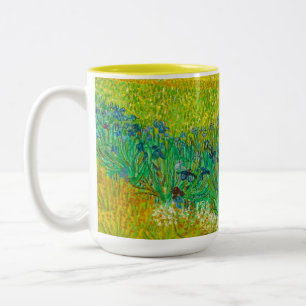 Van Gogh Field with Irises Near Arles Two-Tone Coffee Mug