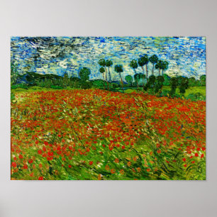 Van Gogh Field with Poppies (F636) Fine Art Poster