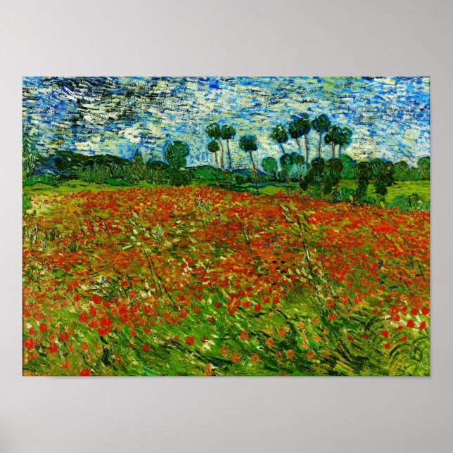 Van Gogh Field with Poppies (F636) Fine Art Poster (Front)