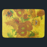 Van Gogh Fifteen Sunflowers In A Vase Fine Art Bath Mat<br><div class="desc">Vincent Van Gogh Fifteen Sunflowers In A Vase Sunflowers (original title, in French: Tournesols) are the subject of two series of still life paintings by the Dutch Post-Impressionist painter Vincent van Gogh. Art by Vincent van Gogh Movement: Post-Impressionism Artistic beautiful floral vintage fine art painting featuring fifteen sunflowers in a...</div>