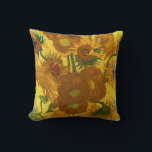 Van Gogh Fifteen Sunflowers In A Vase Fine Art Cushion<br><div class="desc">Vincent Van Gogh Fifteen Sunflowers In A Vase Sunflowers (original title, in French: Tournesols) are the subject of two series of still life paintings by the Dutch Post-Impressionist painter Vincent van Gogh. Art by Vincent van Gogh Movement: Post-Impressionism Artistic beautiful floral vintage fine art painting featuring fifteen sunflowers in a...</div>
