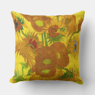 Van Gogh Fifteen Sunflowers In A Vase Fine Art Cushion