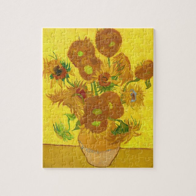 Van Gogh Fifteen Sunflowers In A Vase Fine Art Jigsaw Puzzle (Vertical)