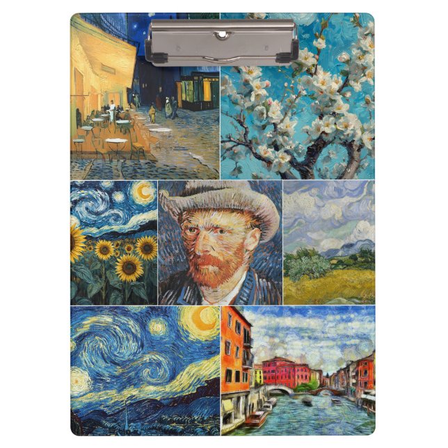 Van Gogh Fine Art Collage Clipboard (Front)