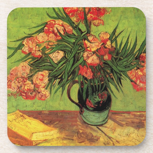 Van Gogh Fine Art, Vase with Oleanders and Books Coaster (Front)
