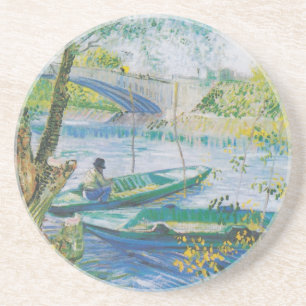 Van Gogh Fishermen and boats in the Pont de Clichy Coaster