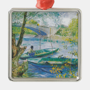 Van Gogh Fishermen and boats in the Pont de Clichy Metal Ornament