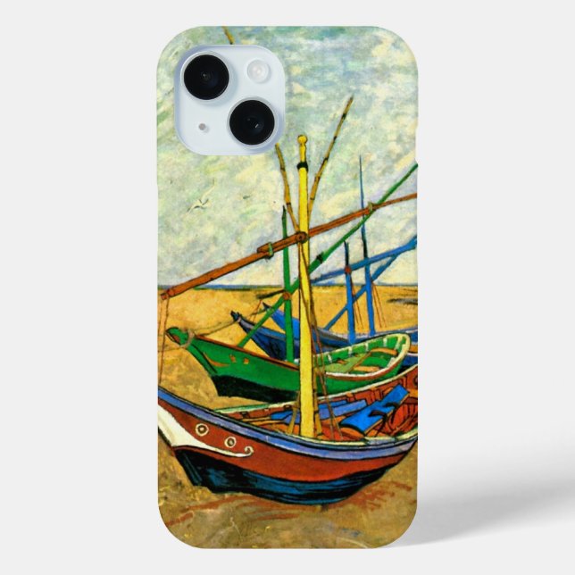 Van Gogh Fishing Boats on Beach at Saintes Maries Case-Mate iPhone Case (Back)