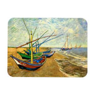 Van Gogh Fishing Boats on Beach at Saintes Maries Magnet