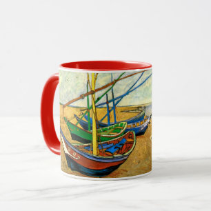 Van Gogh Fishing Boats on Beach at Saintes Maries Mug