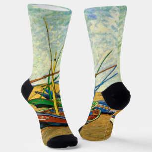 Van Gogh Fishing Boats on Beach at Saintes Maries Socks