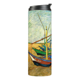 Van Gogh Fishing Boats on Beach at Saintes Maries Thermal Tumbler