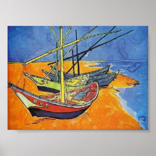 Van Gogh - Fishing Boats on the Beach Poster