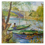 Van Gogh - Fishing in the Spring Ceramic Tile<br><div class="desc">Van Gogh - Fishing in the Spring art magnet.</div>