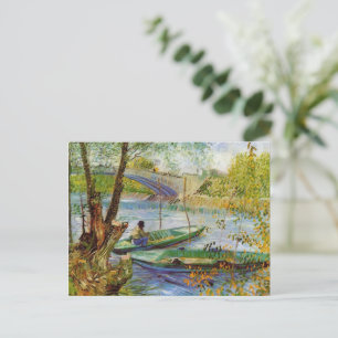 Van Gogh Fishing in the Spring Holiday Postcard