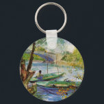 Van Gogh Fishing in the Spring, Pont de Clichy Key Ring<br><div class="desc">Fishing in the Spring, the Pont de Clichy by Vincent van Gogh is a vintage fine art post impressionism maritime painting featuring a man in a boat fishing in the Seine river in springtime at the Pont de Clichy bridge. About the artist: Vincent Willem van Gogh was a Post Impressionist...</div>