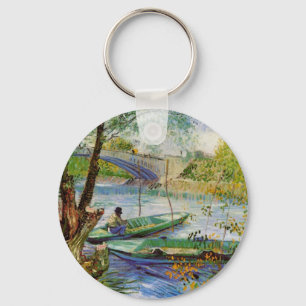 Van Gogh Fishing in the Spring, Pont de Clichy Key Ring