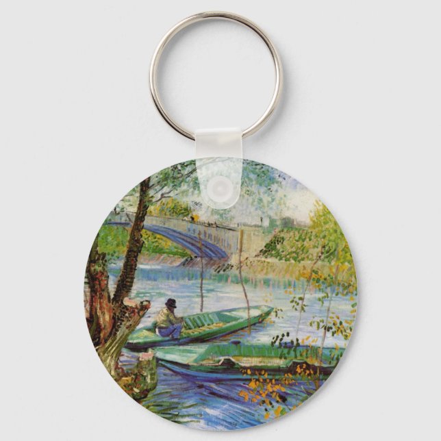 Van Gogh Fishing in the Spring, Pont de Clichy Key Ring (Front)
