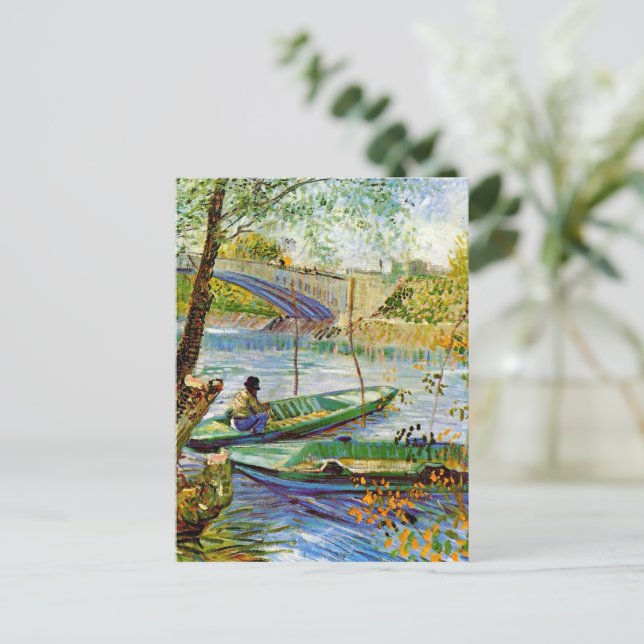 Van Gogh - Fishing in the Spring Postcard (Standing Front)