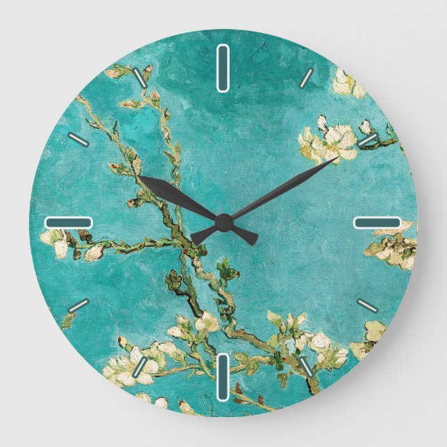Van Gogh Floral Almond Tree Large Clock (Front)