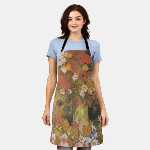 Van Gogh Floral Still Life Red Poppies & Roses Apron