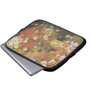 Van Gogh Floral Still Life Red Poppies & Roses Laptop Sleeve