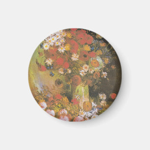 Van Gogh Floral Still Life Red Poppies & Roses Magnet