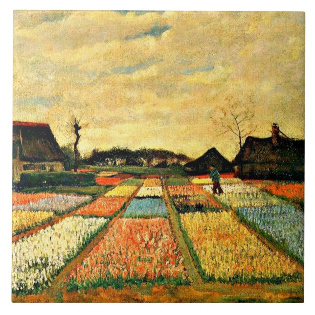 Van Gogh - Flower Beds in Holland Ceramic Tile (Front)