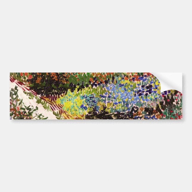 Van Gogh Flowering Garden At Arles Floral Fine Art Bumper Sticker (Front)