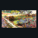 Van Gogh Flowering Garden At Arles Floral Fine Art Card<br><div class="desc">Vincent Van Gogh Flowering Garden At Arles With Path Fine Art Vincent Willem van Gogh was a Post-Impressionist painter whose work had a far-reaching influence on 20th-century art. His output includes portraits, self portraits, landscapes and still lifes of cypresses, flower fields, trees in bloom, gardens, wheat fields and flowers. Between...</div>