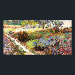 Van Gogh Flowering Garden At Arles Floral Fine Art Card<br><div class="desc">Vincent Van Gogh Flowering Garden At Arles With Path Fine Art Vincent Willem van Gogh was a Post-Impressionist painter whose work had a far-reaching influence on 20th-century art. His output includes portraits, self portraits, landscapes and still lifes of cypresses, flower fields, trees in bloom, gardens, wheat fields and flowers. Between...</div>