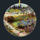 Van Gogh Flowering Garden At Arles Floral Fine Art Ceramic Ornament<br><div class="desc">Vincent Van Gogh Flowering Garden At Arles With Path Fine Art Vincent Willem van Gogh was a Post-Impressionist painter whose work had a far-reaching influence on 20th-century art. His output includes portraits, self portraits, landscapes and still lifes of cypresses, flower fields, trees in bloom, gardens, wheat fields and flowers. Between...</div>