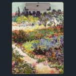 Van Gogh Flowering Garden At Arles Floral Fine Art Clipboard<br><div class="desc">Vincent Van Gogh Flowering Garden At Arles With Path Fine Art Vincent Willem van Gogh was a Post-Impressionist painter whose work had a far-reaching influence on 20th-century art. His output includes portraits, self portraits, landscapes and still lifes of cypresses, flower fields, trees in bloom, gardens, wheat fields and flowers. Between...</div>