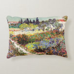 Van Gogh Flowering Garden At Arles Floral Fine Art Decorative Cushion<br><div class="desc">Vincent Van Gogh Flowering Garden At Arles With Path Fine Art Vincent Willem van Gogh was a Post-Impressionist painter whose work had a far-reaching influence on 20th-century art. His output includes portraits, self portraits, landscapes and still lifes of cypresses, flower fields, trees in bloom, gardens, wheat fields and flowers. Between...</div>
