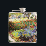 Van Gogh Flowering Garden At Arles Floral Fine Art Hip Flask<br><div class="desc">Vincent Van Gogh Flowering Garden At Arles With Path Fine Art Vincent Willem van Gogh was a Post-Impressionist painter whose work had a far-reaching influence on 20th-century art. His output includes portraits, self portraits, landscapes and still lifes of cypresses, flower fields, trees in bloom, gardens, wheat fields and flowers. Between...</div>