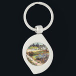 Van Gogh Flowering Garden At Arles Floral Fine Art Key Ring<br><div class="desc">Vincent Van Gogh Flowering Garden At Arles With Path Fine Art Vincent Willem van Gogh was a Post-Impressionist painter whose work had a far-reaching influence on 20th-century art. His output includes portraits, self portraits, landscapes and still lifes of cypresses, flower fields, trees in bloom, gardens, wheat fields and flowers. Between...</div>
