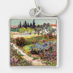 Van Gogh Flowering Garden At Arles Floral Fine Art Key Ring