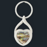 Van Gogh Flowering Garden At Arles Floral Fine Art Key Ring<br><div class="desc">Vincent Van Gogh Flowering Garden At Arles With Path Fine Art Vincent Willem van Gogh was a Post-Impressionist painter whose work had a far-reaching influence on 20th-century art. His output includes portraits, self portraits, landscapes and still lifes of cypresses, flower fields, trees in bloom, gardens, wheat fields and flowers. Between...</div>