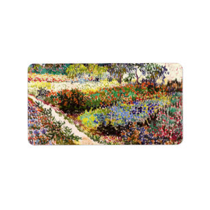 Van Gogh Flowering Garden At Arles Floral Fine Art Label