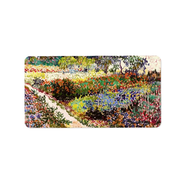 Van Gogh Flowering Garden At Arles Floral Fine Art Label (Front)