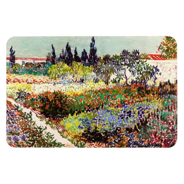 Van Gogh Flowering Garden At Arles Floral Fine Art Magnet (Horizontal)