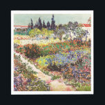 Van Gogh Flowering Garden At Arles Floral Fine Art Napkin<br><div class="desc">Vincent Van Gogh Flowering Garden At Arles With Path Fine Art Vincent Willem van Gogh was a Post-Impressionist painter whose work had a far-reaching influence on 20th-century art. His output includes portraits, self portraits, landscapes and still lifes of cypresses, flower fields, trees in bloom, gardens, wheat fields and flowers. Between...</div>