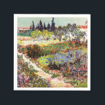 Van Gogh Flowering Garden At Arles Floral Fine Art Napkin<br><div class="desc">Vincent Van Gogh Flowering Garden At Arles With Path Fine Art Vincent Willem van Gogh was a Post-Impressionist painter whose work had a far-reaching influence on 20th-century art. His output includes portraits, self portraits, landscapes and still lifes of cypresses, flower fields, trees in bloom, gardens, wheat fields and flowers. Between...</div>